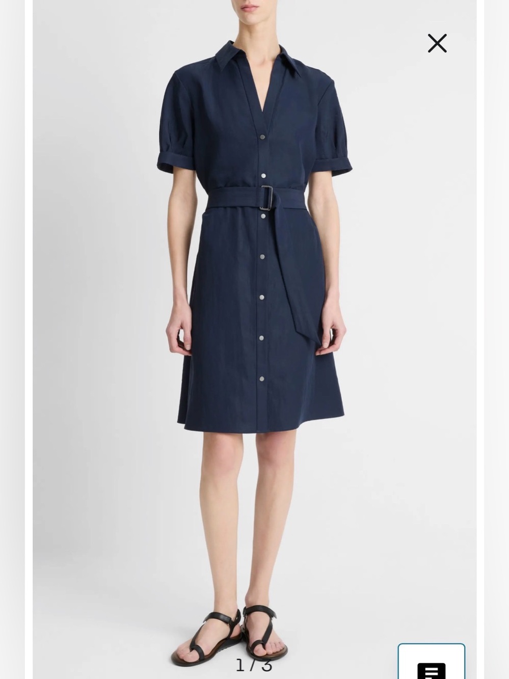 NWOT- Vince Belted Shirtdress, Coastal, size XXS